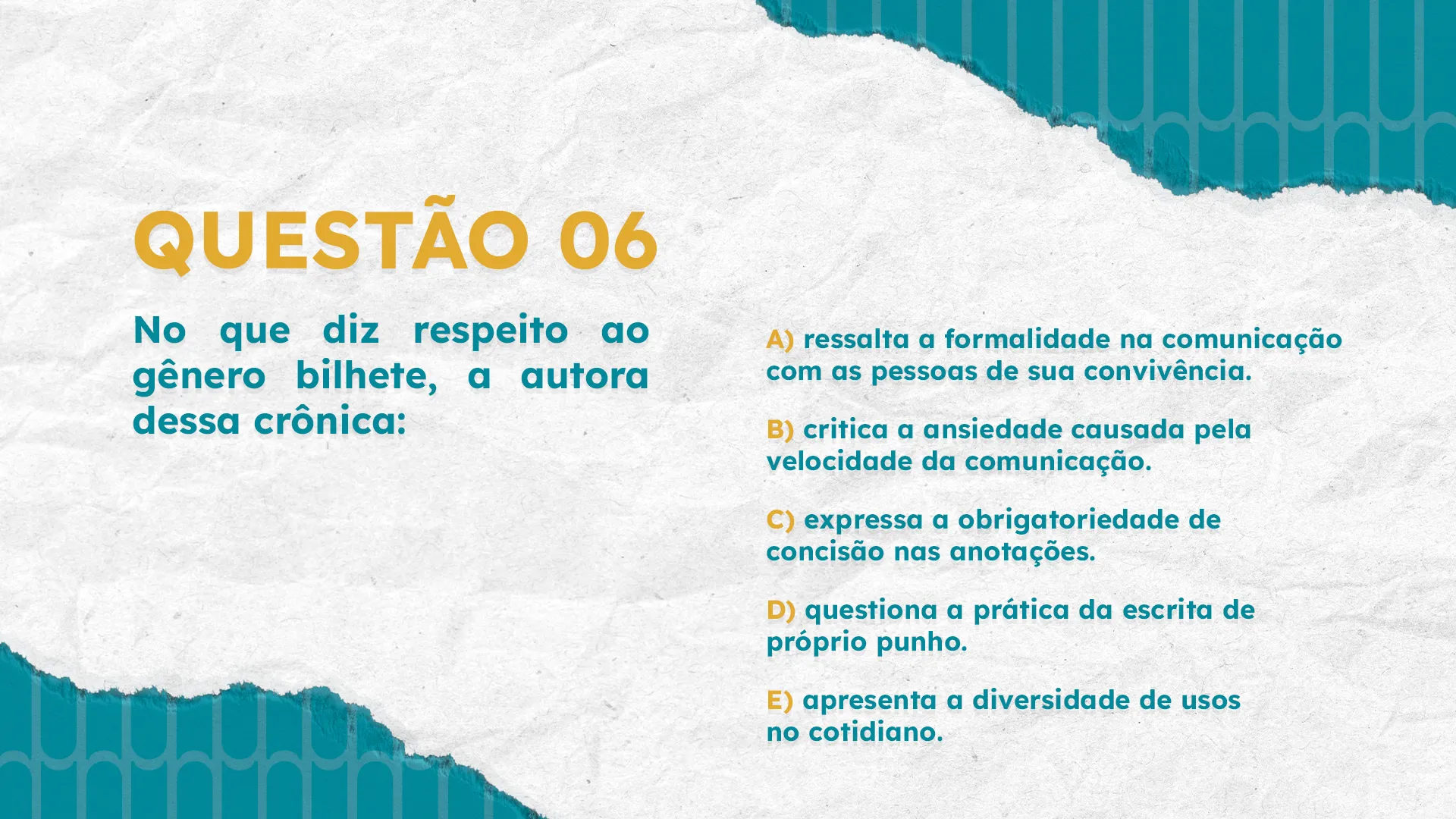 Exemplo ilustrado de questão